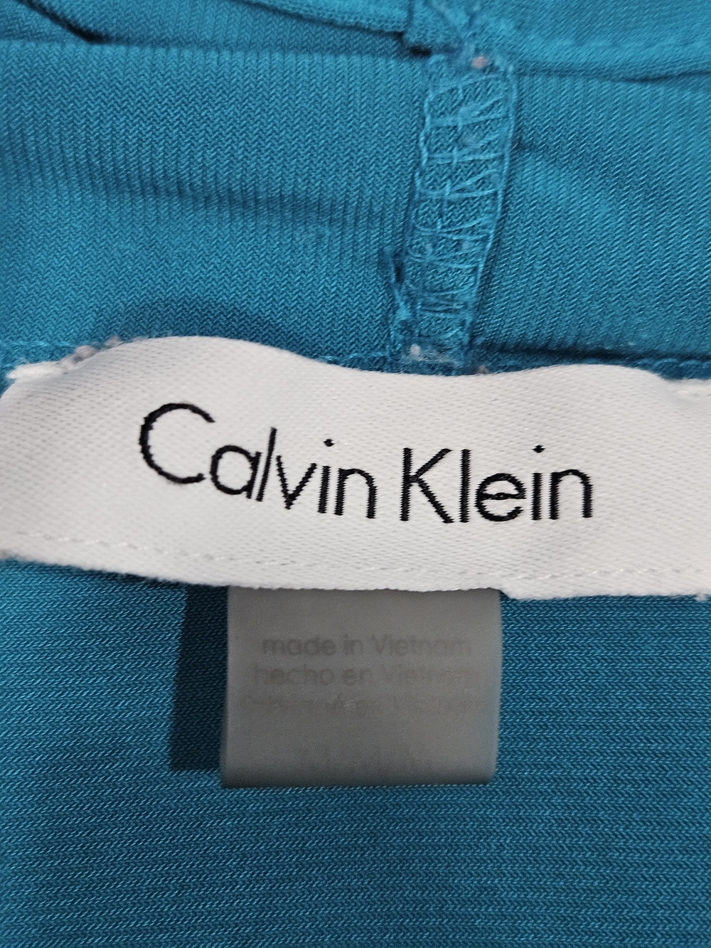 Calvin Klein Teal Sleeveless V-Neck Shell - Picture 5 of 6